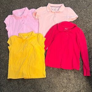 4 Vibrant Girls Uniform Polos